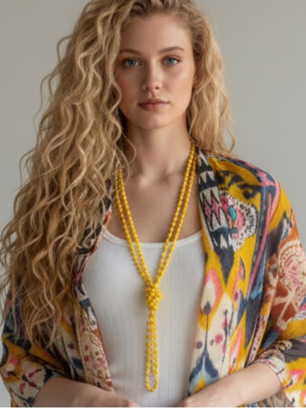 Lightweight Multi-Color Printed Scarf Wrap